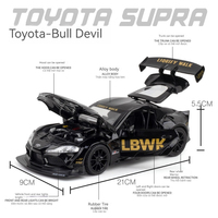 Modèle de voiture miniature en métal 1:22 3000GT Supra Supercar avec son et lumière, jouet de voiture en métal à rétrofriction