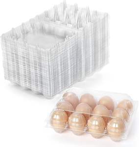 New Design 3*4 Clear PET Clamshell Plastic Box With Lid Plastic Container Customized Logo For 12 GRID For Chicken <strong>Egg</strong> - Product Image 2