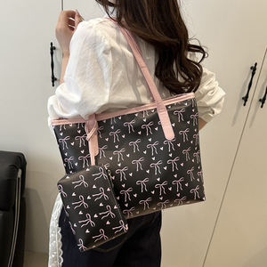 THK Hot Selling Bows PU Tote <b>Bag</b> Fashion <b>Women</b> Shoulder <b>Bag</b> Waterproof Leather Handbag With <b>Pouch</b> <b>Bag</b> - Product Image 2