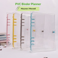 Protège-cahier A5 transparent en PVC rigide avec anneaux, pochette de rangement rechargeable à fermeture éclair pour journal, idéal comme cadeau