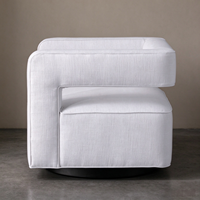 Fauteuil pivotant en tissu, fauteuil cube moderne rembourré, fauteuil de détente individuel pour salon