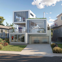 Facile à assembler Villa décorative complète en acier léger moderne Installation rapide Maison préfabriquée de luxe à deux étages Terrasse Villa au design 3D