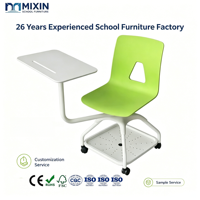 Chaises de formation pour salle de réunion, chaises ergonomiques pivotantes à roulettes pour étudiants avec rotation à 360°, tables et chaises mobiles pour salle de formation