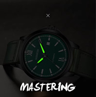 Montre de sport pour homme OCHSTIN, mouvement mécanique automatique, boucle magnétique, bracelet en caoutchouc enveloppé de cuir, calendrier, mode, 3BAR étanche