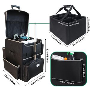 कस्टम भारी शुल्क पॉलिएस्टर कैप + सफाई कैडी उपकरण वाहक त्वरित होटल हाउकीपिंग सफाई कार्ट ट्रॉली विशेष बैग - Product Image 2