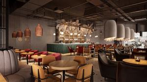 Moderno respetuoso del medio ambiente resistente restaurante mostrador diseño LED iluminación vino escaparate muebles conjuntos para decoración de interiores - Product Image 4