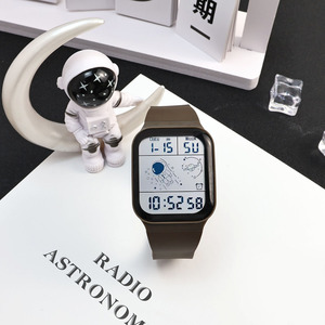 Reloj Despertador Redondo Multifuncional con Esfera de Cristal y Correa de Cuero, Resistente al Agua 100 <span class=keywords><strong>Bar</strong></span>, Luminoso, Electrónico, de Cuarzo - Product Image 4