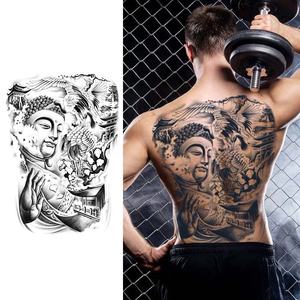 Personalizable grande <span class=keywords><strong>espalda</strong></span> <span class=keywords><strong>completa</strong></span> tatuaje temporal pegatina de larga duración impermeable semipermanente diseño de jugo de hierbas tatuaje - Product Image 2