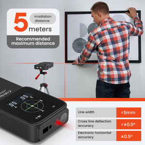 Detector de vigas profesional 5 en 1 y <span class=keywords><strong>medidor</strong></span> de distancia láser |   Escáner de Pared Multifuncional con Nivel Láser y Detector de Humedad MK2301 - Product Image 5