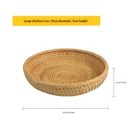 Rieten dienblad handgeweven natuurlijk rond dienblad Boho rustieke woonkamer fruit snack opbergbak huisdecoratie OEM ODM op maat S M L