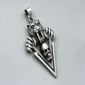 Yunnique – collier avec pendentif crâne de panthère en acier inoxydable pour hommes, design animal géométrique, bijoux de style Hip Hop Punk - Product Image 4