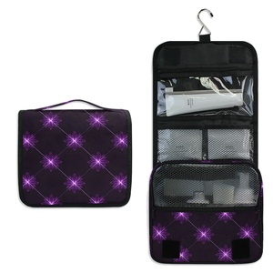 Aloha Hawaiian Custom Dark Purple Waterproof Foldable Organizer Toiletry Hanging <b>Makeup</b> Travel <b>Storage</b> with Zipper Closure - Product Image 1