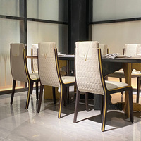 Mobilier de maison moderne design de haute qualité Tables à manger 8 places en acier inoxydable doré Ensemble de table à manger moderne de luxe en marbre
