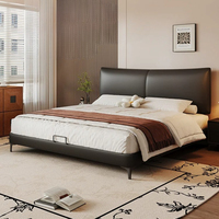 Lit de rangement, Lit plateforme moderne, Lit avec tête de lit à panneaux larges, Lit King Size, Lit Queen Size, Lit double, Lit pour la maison