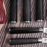 Meilleure vente VG10 67 couches damas 8 pouces couteau de Chef noir G10 couteau à trancher le pain ensemble de couteaux de cuisine 8 pièces