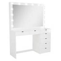 Miroir LED usb avec ampoule pour coiffeuse, coiffeuse, haut-parleur de maquillage, coiffeuse avec tiroirs