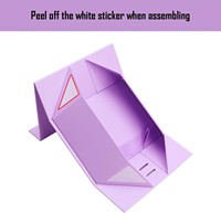 Boîte cadeau rectangulaire en carton magnétique L11.5xW8.6xH4.2 pouces avec ruban, emballage pliable |   Ensemble violet 5 pièces brillant de luxe