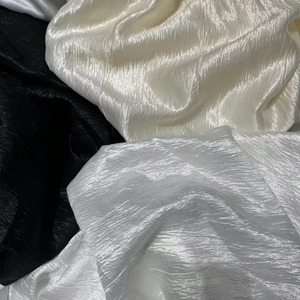Factory Price Pleated Fabric Organza Wrinkled Fabric Gold Foil Metallic <strong>Cloth</strong> for Casual Dress - Product Image 5