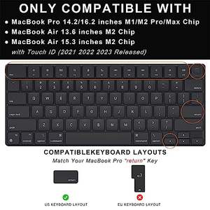 Housse de <span class=keywords><strong>protection</strong></span> étanche pour <span class=keywords><strong>clavier</strong></span> d'ordinateur portable pour <span class=keywords><strong>MacBook</strong></span> <span class=keywords><strong>Pro</strong></span> 14 "/<span class=keywords><strong>16</strong></span>" et <span class=keywords><strong>MacBook</strong></span> Air 15.3 "/13.6", version américaine - Product Image 5