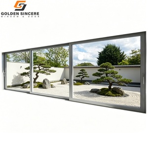 Porte coulissante en verre multipanneaux GS pour intérieur avec écran en acier inoxydable, verre simple - Product Image 1