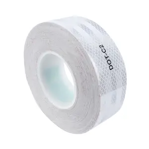 Factory wholesale Waterproof Self Adhesive Dot-C2 Red And White Trucks Trailer Safety Micro Prism Retro Reflective Tape
