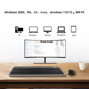 Wireless Keyboard and Mouse Combo,2.4G Ergonomic Computer With Phone <b>Tablet</b> Holder,Compatible Keyboard and Mouse - Product Image 2