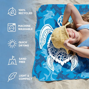 Toalla de Playa de Microfibra de Secado Rápido, Suave, Personalizada con Sublimación, de Plástico Reciclado, Libre de Arena - Product Image 2