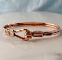 Bracelet ajustable en cuivre massif fait main de 7/9 pouces, design classique avec crochet pour homme et femme, à porter au quotidien