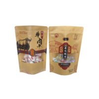 Recyclable Kraft Paper Bags Resealable Ziplock Plain Heat Sealable Food Packaging Doypack Pouches Bags With Matte Window