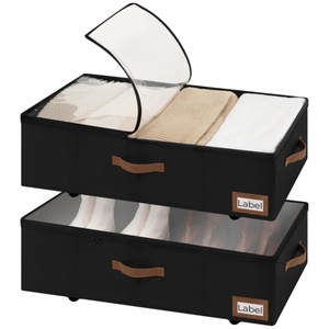 Rangement sous le lit avec roulettes, Conteneurs de rangement sous le lit avec couvercle, Organisateur de vêtements 90L pour couvertures - Product Image 1