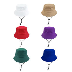Chapeau de pêcheur en coton rouge unisexe, décontracté, pour tous les jours, fête, pêche, style simple, avec cordon, pour hommes et femmes - Product Image 1