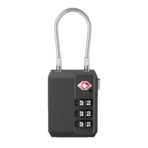 Cadenas à combinaison en câble d'acier approuvé TSA, noir, en ABS, mécanique, pour valises, sacs à dos, boîtes à outils, maison et extérieur - Product Image 1