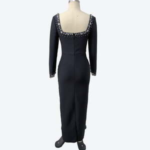 Ls2745 Kimshein Hoge Kwaliteit Kristal Lange Mouw Lange Galajurk Dame Elegant Verband Avondfeest Jurken - Product Image 4