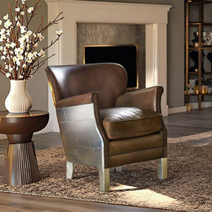Aviator Retro Industriële Real Lederen Vleugel Hoge Rugleuning Stoel Loft Stijl Voor Slaapkamer Dineren Villa Vintage <span class=keywords><strong>Wingback</strong></span> Bank Voor Het Leven - Product Image 5