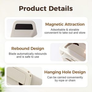 Mini-cutter à lame céramique conforme aux normes de sécurité, <span class=keywords><strong>couteau</strong></span> ouvre-boîte magnétique à rétraction automatique, idéal pour les opérations d'emballage et d'expédition sécurisées - Product Image 4