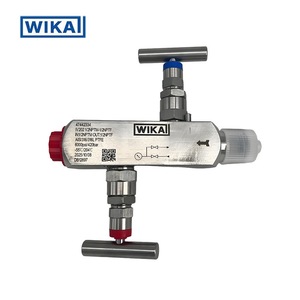 วาล์วควบคุมแรงดันคู่ Wika ขนาด 1/2 นิ้ว NPT พร้อมแผ่น PTFE สแตนเลส สำหรับมิเตอร์วัดแรงดันสูง น้ำมัน น้ำ และแก๊ส - Product Image 1
