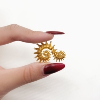 Kancing Logam Vintage Sun Spiral Nautilus Berlapis Emas Matte, Kancing Dekoratif untuk Pakaian Luar & Busana Fashion