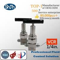 Vanne à soufflet haute pression manuelle interchangeable SHJH-LOK en acier inoxydable 316SS avec double vis extérieure filetée NPT/BSPP/BSPT, OEM ASME ASTM DIN