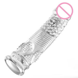 <span class=keywords><strong>Hot</strong></span> Sell Penis Ärmel Kondom für Männer Stimulation Verzögerung Cock Ring Kristall Penis Ärmel für Männer - Product Image 4