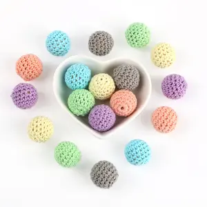 Wholesale 20mm Beech Wooden Crochet Beads