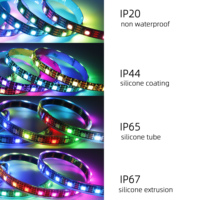 Tira de Luces LED Flexible WS2812B 5050RGB USB Epistar Programable y Direccionable de 30/60/144 LED con Control Remoto IP20-67 de SHENZHEN