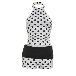 Viviblook C26ST114 Conjunto Sexy de Verano para Mujer, Top sin Mangas con Cuello Halter y Estampado de Puntos, Shorts Casuales, Conjunto de Dos Piezas - Product Image 6