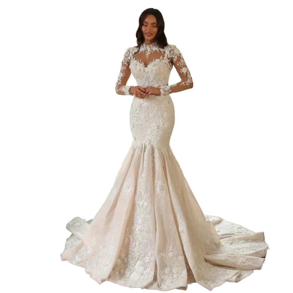 chinese dress ladies Luxury Long Mermaid Sweetheart Strapless Ruffles Beaded Crystal Wedding Dress main image 1