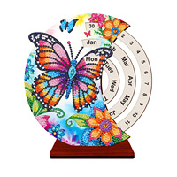 Calendrier Perpétuel DIY en Peinture Diamant, Décoration de Bureau, Calendrier de Bureau en Peinture Diamant à Formes Spéciales, Cadeau Artisanat