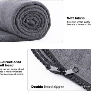 Sac de couchage en polaire Woqi gris foncé, couverture de voyage et de camping multi-usage 100x150cm, garnissage en fibres synthétiques - Product Image 4