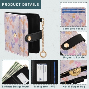 Famous Brands Designer Leather <b>RFID</b> <b>Blocking</b> Ladies Mini Coin Purse Credit Card Holder Short Women's <b>Wallet</b> with Keychain - Product Image 5