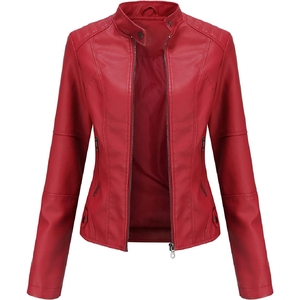 Blouson de moto en cuir véritable pour femme, style européen, matelassé au crochet, protection optimale, respirant, hiver - Product Image 5