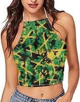 Sumer Vacation Factory Direct Drapeau Jamaïcain Imprimé Été Femme Top Sans Manches Rasta Vêtements