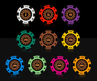 Jetons de poker en argile 14g de 40mm de haute qualité casino, personnalisables en usine avec faible MOQ, tout design possible pour jeux de hasard