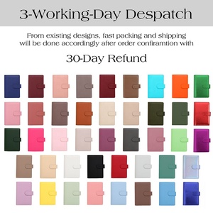 Hongbo, superventas, personalizado, 43 colores, A6, cuero de guijarros, anillas doradas, carpeta de presupuesto para diario/semanal/mensual Notpads/insertos - Product Image 3